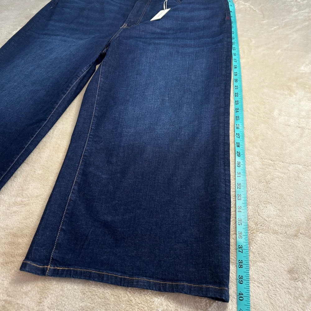 NWT Warp + Weft NCE Cropped Wide Leg Jeans Dark Blue Plus Size 24W - Picture 6 of 10